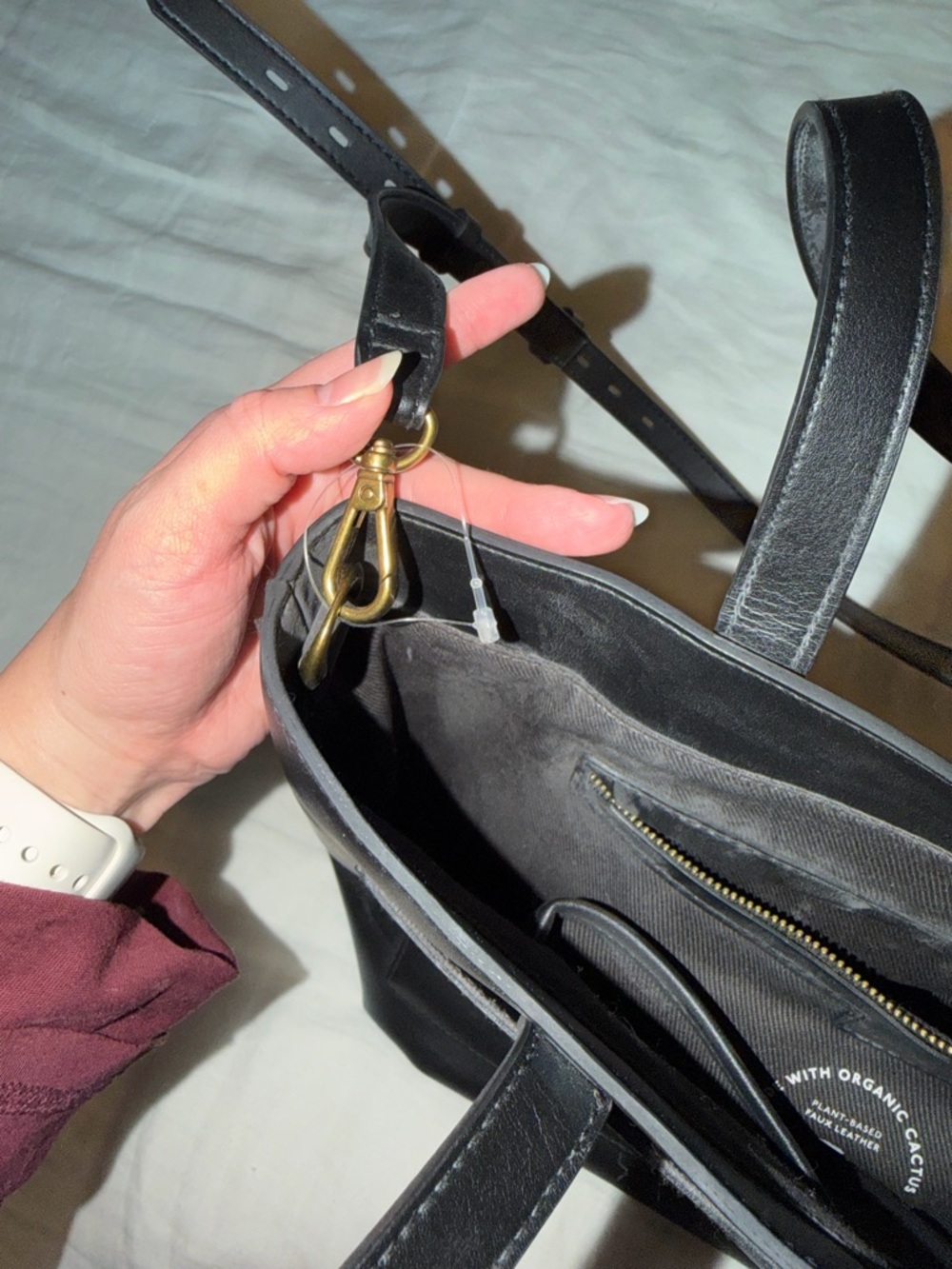 Madewell Black Vegan Leather Tote - Picture 9 of 10